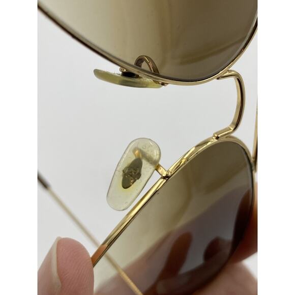 Ray Ban RB 3025 Large Aviator Gold Brown Grey 58MM 58 14 Sunglasses Classic Auth - Picture 8 of 10